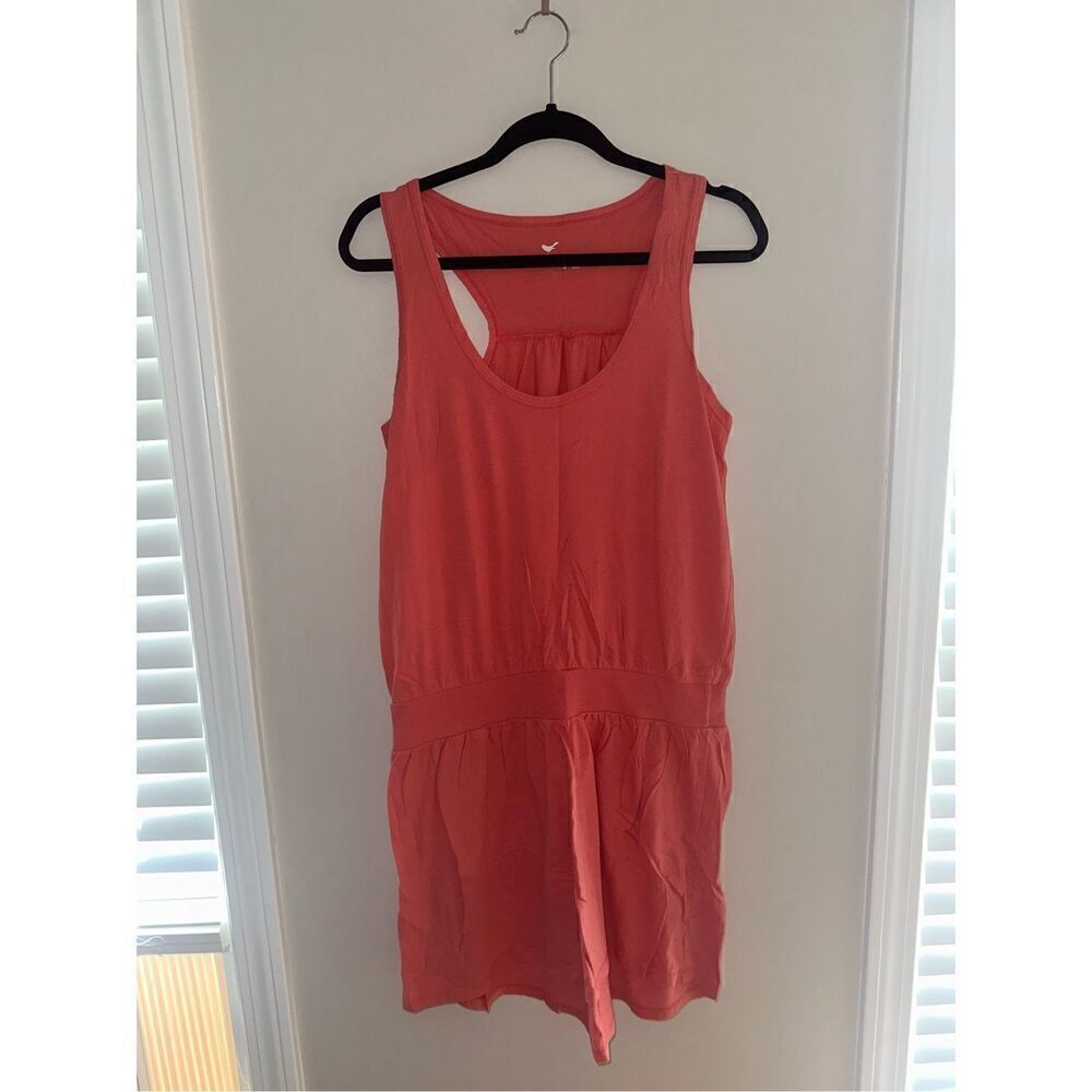 Stem Women’s Coral 100% Organic Cotton Racerback Casual Maxi Dress Size Medium